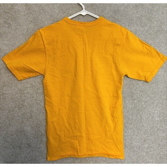 Vintage Champion Shirt Size Small Yellow Embroidered Big Blue "C" Short Sleeve - Picture 4 of 8